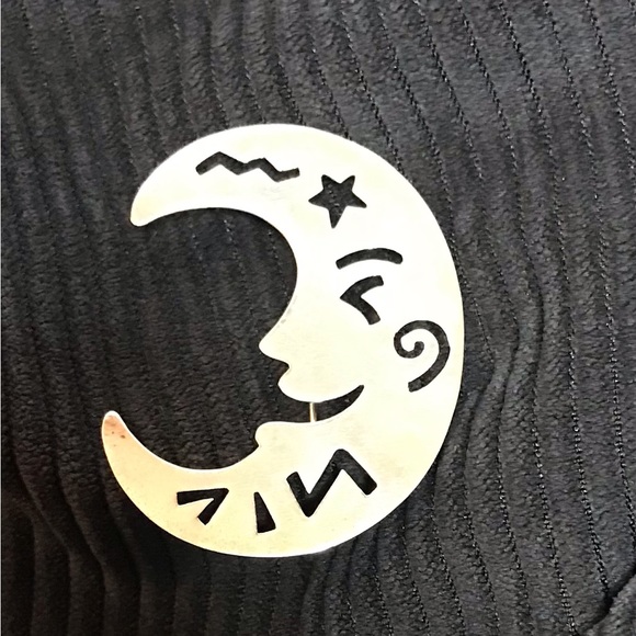 Sterling Silver large Moon Pin by Boma - Picture 7 of 7